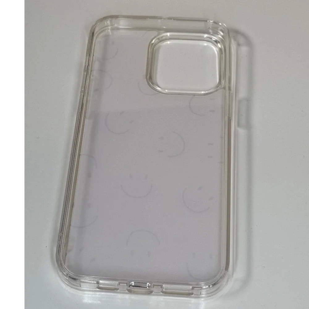 Yellow Happy Face Clear Hybrid Phone Case iPhone 13 Pro Max Crystal II‎ 81-03